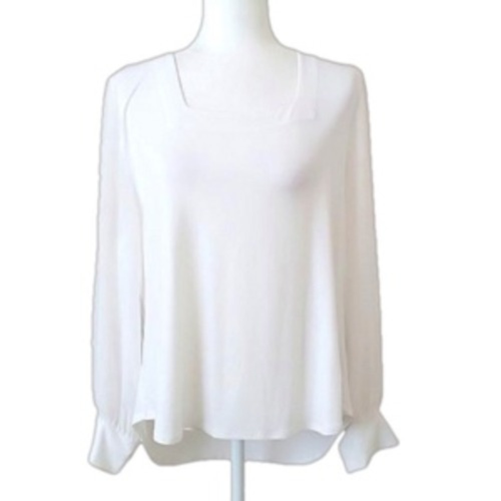 Premise Studio Womens Blouse Long Sleeve Tie Cuff Ivory Cream Size S Small